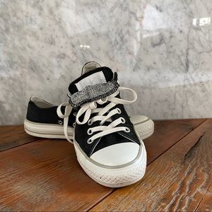 Black w/ silver Sparkle Converse All Stars